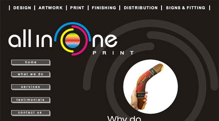 A screenshot of the All In One Website
